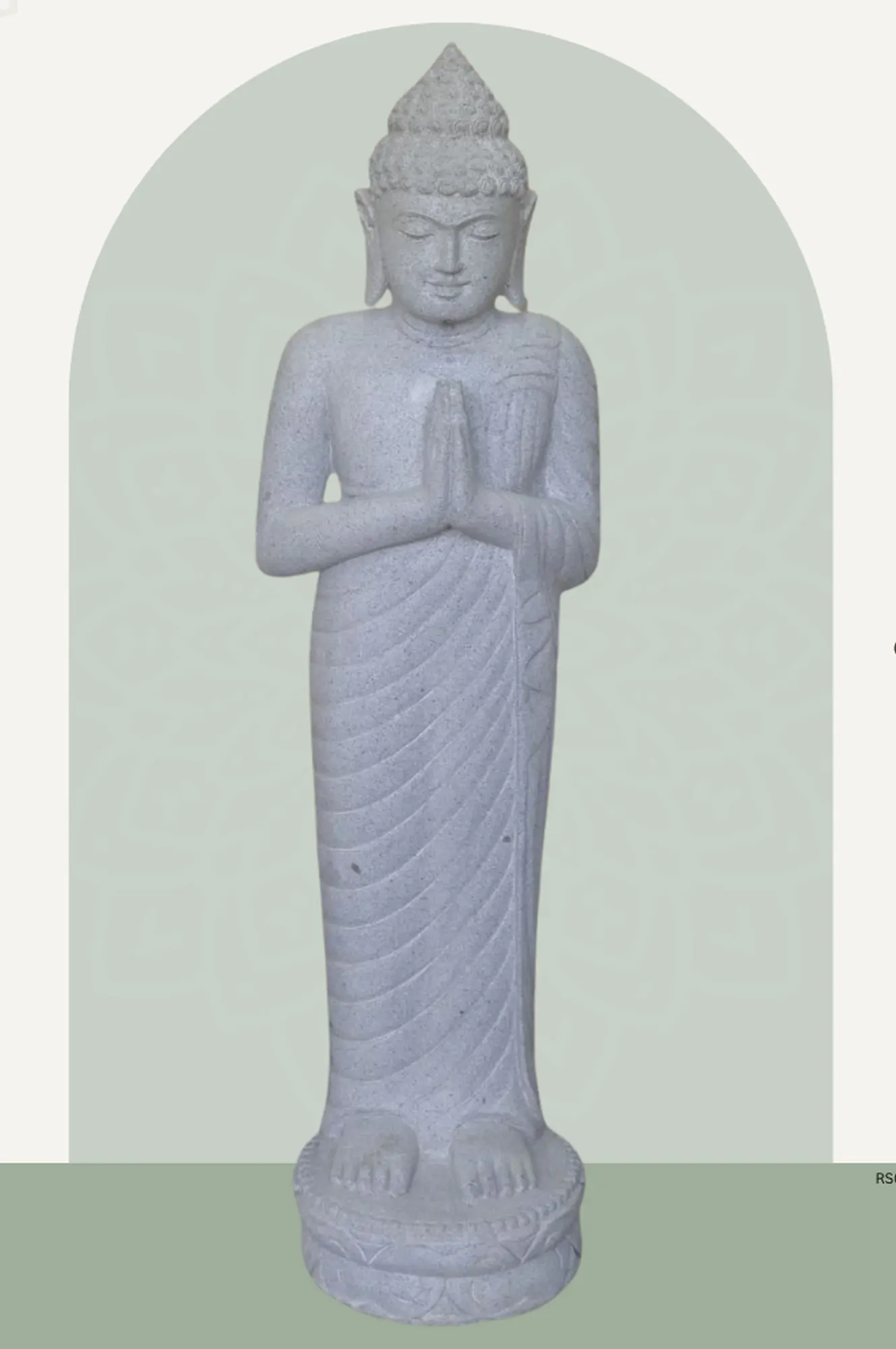  Product image 1 of the product “Standing Buddha made of Riverstone, position Namaskara , H. 120cm. ”